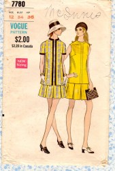 7780 VOG 68 BOX PLEAT SLVLSS DRESS, JACKET PATTERN 14, 12